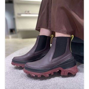 Sorel Brex Waterproof Platform Heel Chelsea Boot Bootie Chocolate US 9.5